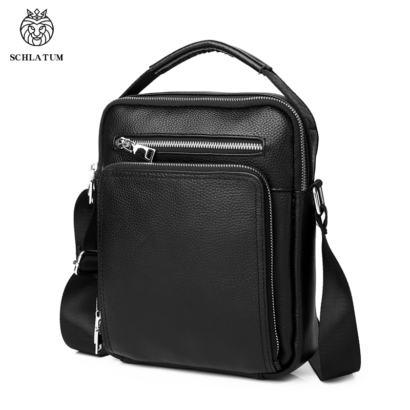 Tablet Shoulder Bag - SCHLATUM prawdziwa skórzana męska torba na
