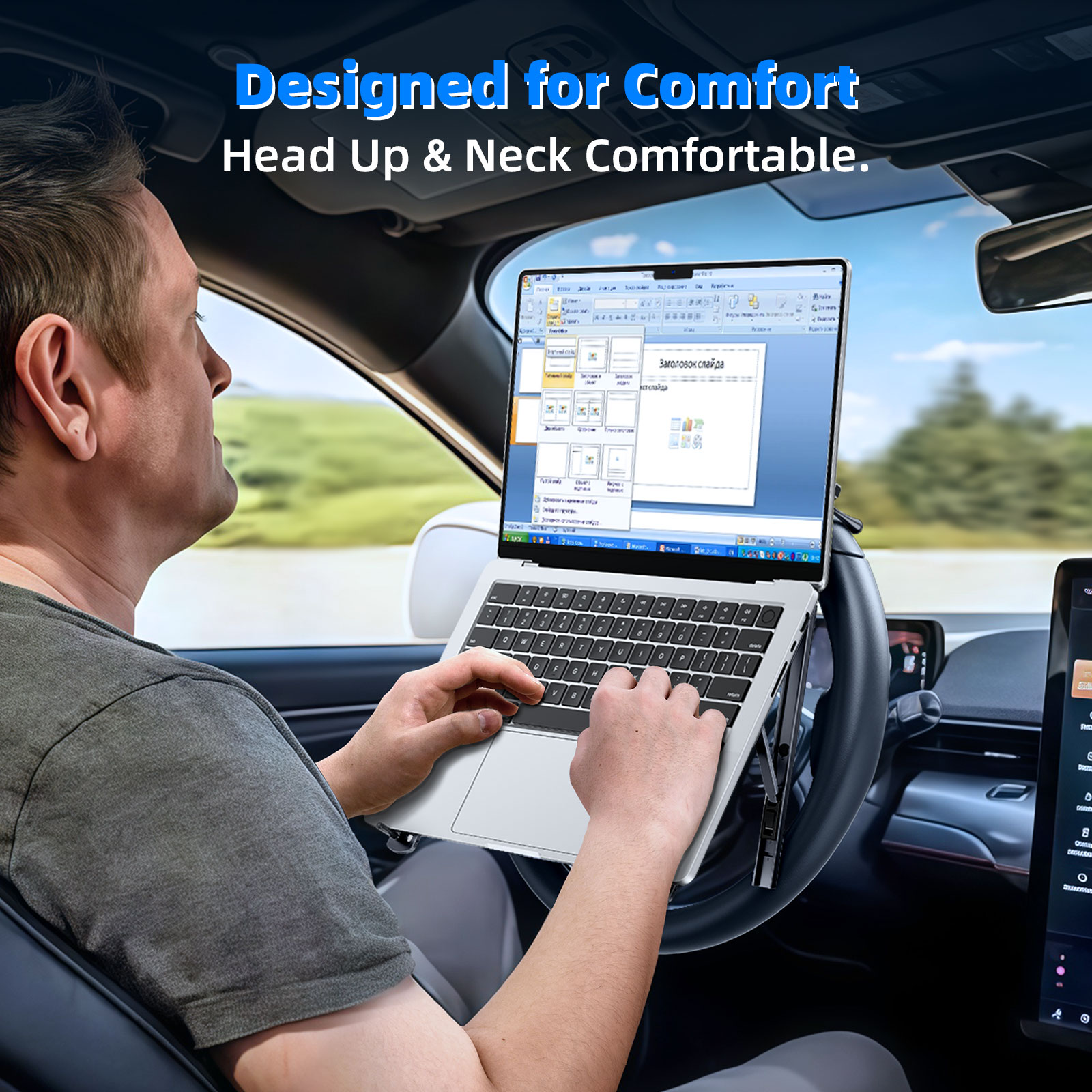 Uchwyt samochodowy na laptopa  – Tesla Tablet Accessories recenzja i cena